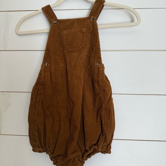The Simple Folk Overall Romper, Rust - Picture 5 of 16
